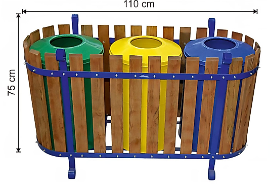 AHŞAP DEKORLU 3 BÖLMELİ GERİ DÖNÜŞÜM SETİ ( KDV DAHİL )