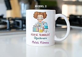 Fen ve Teknoloji Öğretmeni Temalı Kupa Bardak