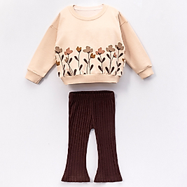 Kız Çocuk 3-7 Yaş Lale Desen İkili Takım