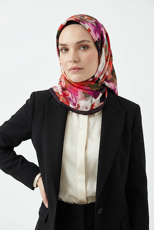 Spring Eşarp Kamufulaj Pastel Desen