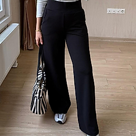 KREP KUMAŞ PLAZZO CEPLİ PANTALON