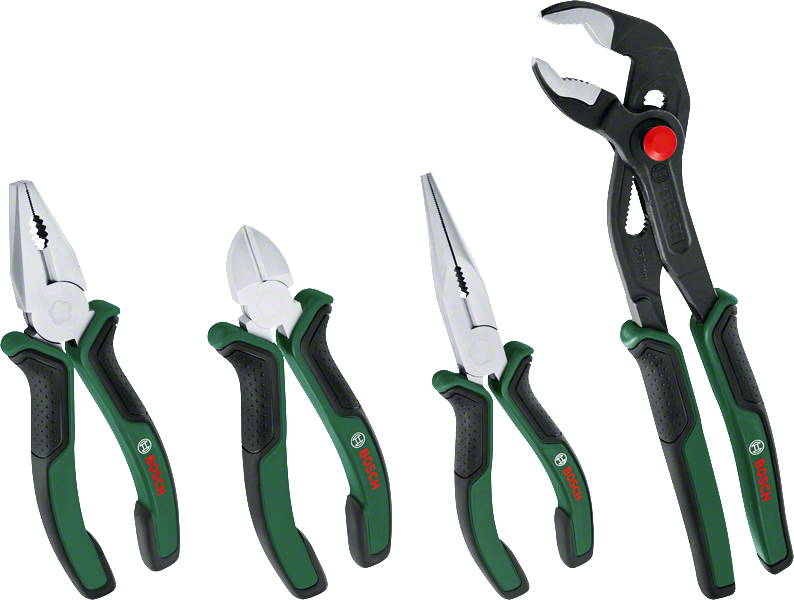 Bosch Pense Seti 4 Parça (Kargaburun, Yan Keski, Pense, Boru Anahtarı