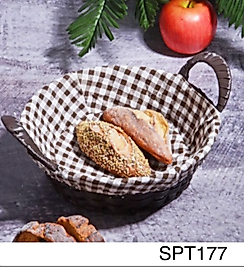 KSV BEZLİ HASIR YUVARLAK EKMEK SEPETİ