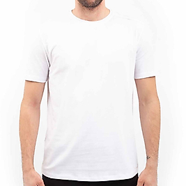 VAV WEAR Outdoor Kısa Kollu T-Shirt Basic Pamuklu Erkek BASETI03 - Beyaz