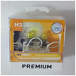 PREMIUM SİS FAR AMPULU TAKIMI 12V H3 55W SARI IŞIK YELLOW (LİMON SARISI H3)
