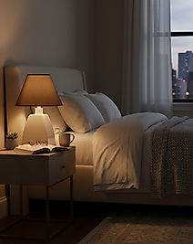 Dekoratif Kare Prizma Beyaz Abajur AB052