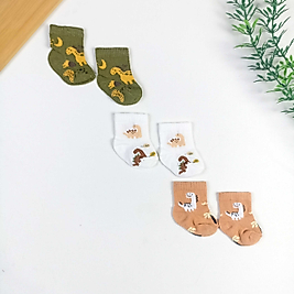 3 Parça Yeni Doğan Çorap Seti - Dino