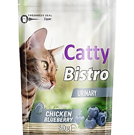 Catty Bi̇stro Uri̇ner Tavuklu Yaban Mersi̇nli̇ Kedi̇ Ödülü 60gr X 12 Adet