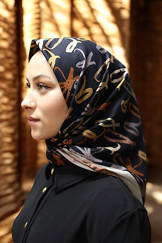 Alfa Twill Eşarp  Geometrik Desenli