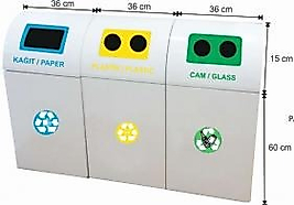 Geri Dönüşüm Kutusu Boyalı 3'lü ( KDV DAHİL )