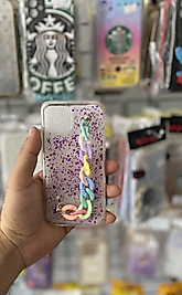 iPhone 11 Pro Elgeçli Simli Telefon Kılıfı Mor