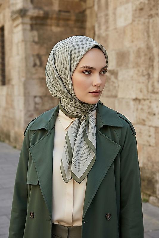 Spring Eşarp Çizgili Oval Çizgili Desen