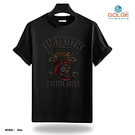 Motorcu Tarzı Baskılı Oversize Unisex Tişört