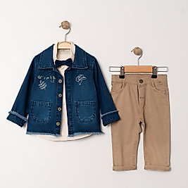 Erkek Çocuk 2-5 Yaş Papyonlu Üçlü Takım