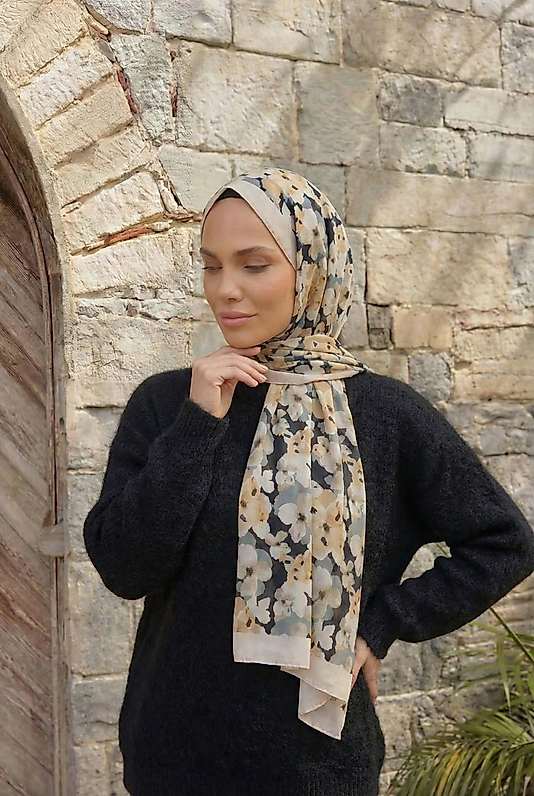 ALFA SİLK ŞAL PASTEL ÇİÇEK DESEN-2