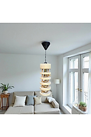 Dekoratif Silindir Ahşap Avize