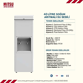 Mitsu 40 Litre Soğuk Arıtmalı Su Sebili