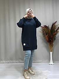 kadın tesettür iki iplik kumaş sweat