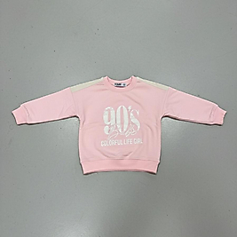 90 baskılı pembe kız çocuk kazak