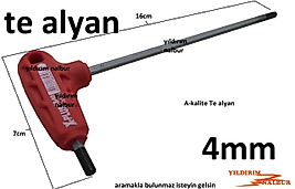 ALYAN ANAHTAR TE TİPİ 4MM ALYAN TE 16 CM ALLEN ANAHTAR DÖRT NUMARA