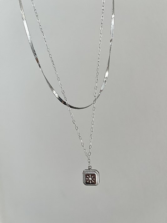 Çelik 2’li Birleşik Silver Kolye