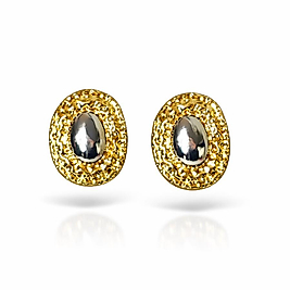 Zara Model Aşil İki Tonlu Yuvarlak Küpe Altın Renk