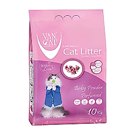 VanCat Bebek Pudralı İnce Taneli Topaklanan Kedi Kumu (10 kg)