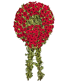 Yuvarlak Kırmızı Gerbera Çelenk