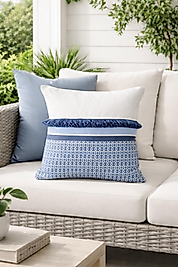 Püsküllü Marin Kırlent Kılıfı