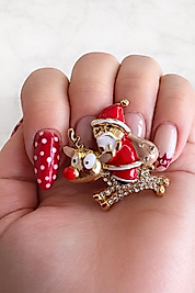 Uçan Noel Baba Broş