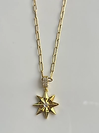 Çelik Kolye Yıldız  Charm Model