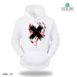 X Görselli Slimfit Kapüşönlu Hoodie Erkek kadın Sweatshirt
