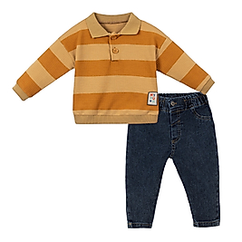 Erkek bebek hardal rengi sweet jean takım