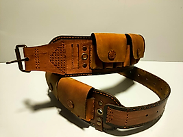 Deri Fişek Kemeri CAMEL Renk - MIKNATIS KAPAKLI