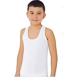 Gümüş Erkek Çocuk Penye Askılı  Atlet Beyaz 6'Lı Paket G3021