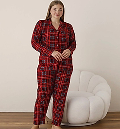 BOYRAZ SÜET DÜĞMELİ BATTAL PİJAMA TAKIMI