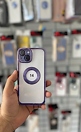 iPhone 14 Lens Korumalı Telefon Kılıfı Eflatun