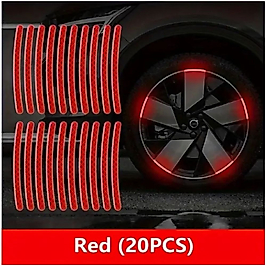( 20 X ADET ) 1 SET JANT REFLEKTÖR. RIM STICKER RED CAR & MOTORCYDE & BICYCLE