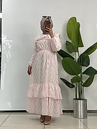 İNDİGO ELBİSE-  PUDRA PEMBE