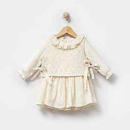 KARDELYA BEBE YELEKLİ KIZ BEBEK ELBİSE