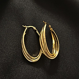 Sarmal Gold Çelik Küpe