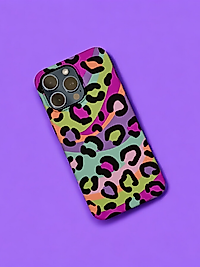Super Slim Creative Renkli Leopar Desenli Fosforlu Silikon Kılıf