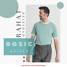 Rock Step Basic Su Yeşili Oversize T-Shirt