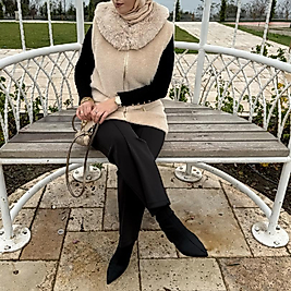 Kürklü angora yelek /vizon