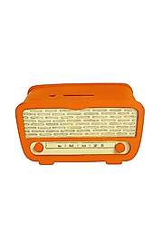 Radyo Kumbara - Ceviz Ağaçı işleme - TURUNCU