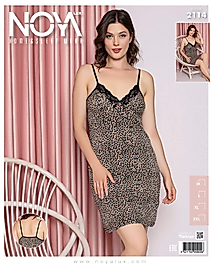 Noyalux Leopar Desenli İp Askılı Gecelik 2114