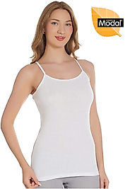 Gümüş 7012 Kadın Modal Elastan İp Askı Atlet Beyaz