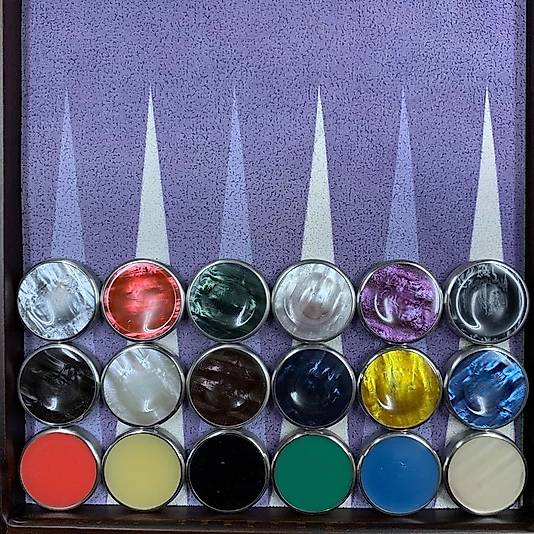 Chrome Rimmed Backgammon Checkers 10mmx44.5mm
