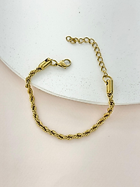 Burgu Çelik Bileklik 5 mm Gold