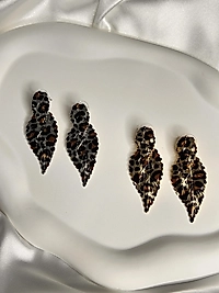 Leopard Fierce Leaf Model Çelik Küpe